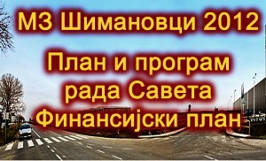 План и програм рада Савета МЗ Шимановци и финансијски план за 2012, годину